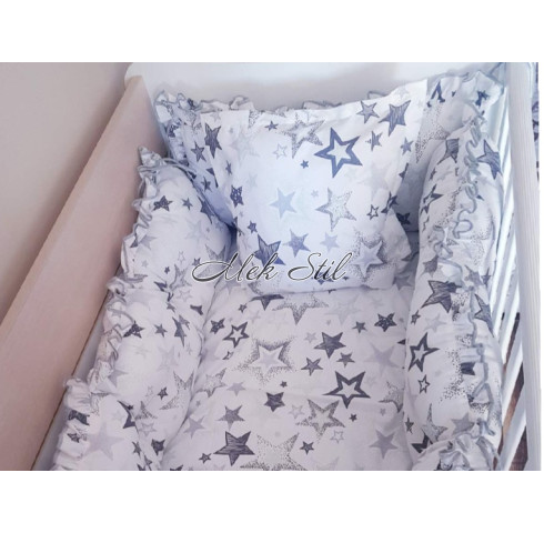 Бебешко спално бельо  - Сиви звездички 